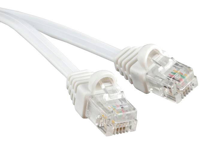 Cabeus PC-TEL-RJ12-1.5m - Патч-шнур телефонный 2х6р4с , белый , ПВХ , 1,5 м