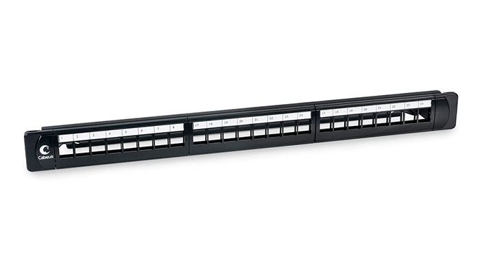 Модульная патч-панель 19", 24 порта, 1U, для неэкр. Модулей Cabeus PLB-24 Модульная патч-панель 19", 24 порта, 1U, для неэкранированных модулей, с задним кабельным организатором (без модулей)